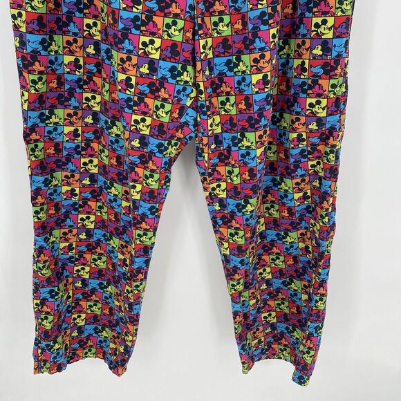 Disney Parks Scrub Pants Mickey Color Block Unisex Adult Size XXL - Picture 3 of 6